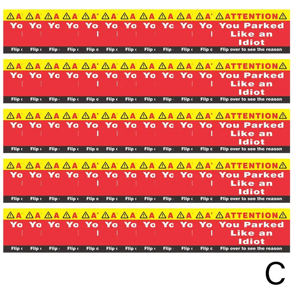 (Pack Of 50)Bad Parking Cards You Parked Like An Idiot Business Cards 3.54"x1.97" For Funny Parking Violation Prank Notice Gag - Square Deal Me