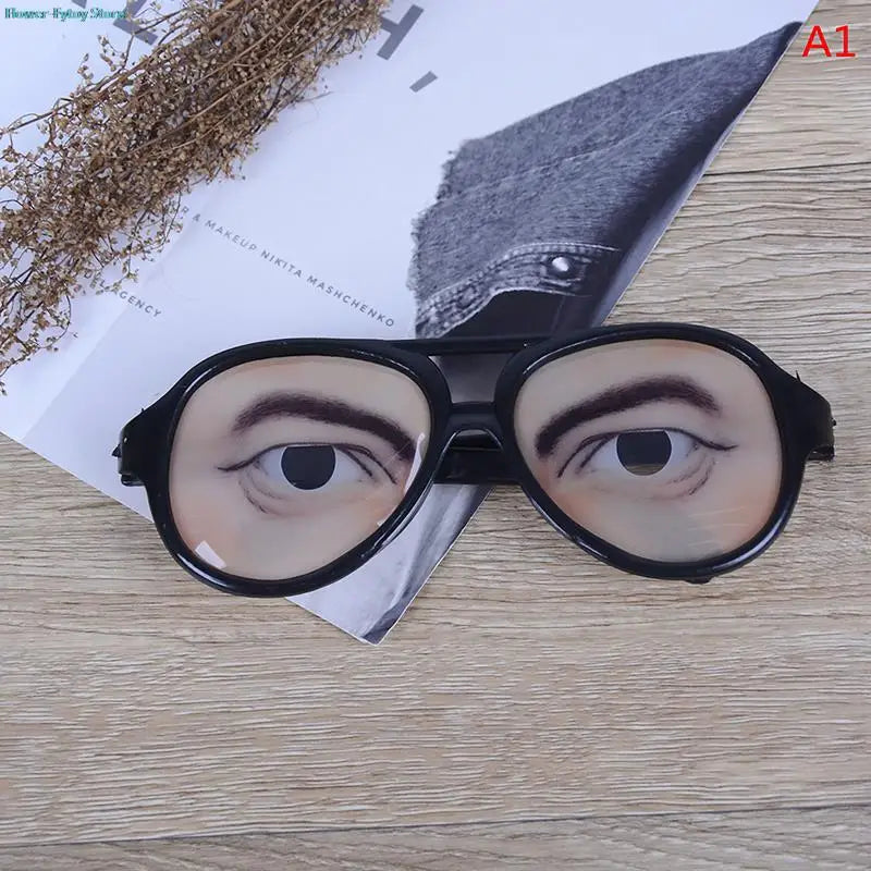 1Pc Pop Out Eye Drop Eyeball Prank Glasses Horror Scary Party Gags Practical Jokes Funny Toy - Square Deal Me