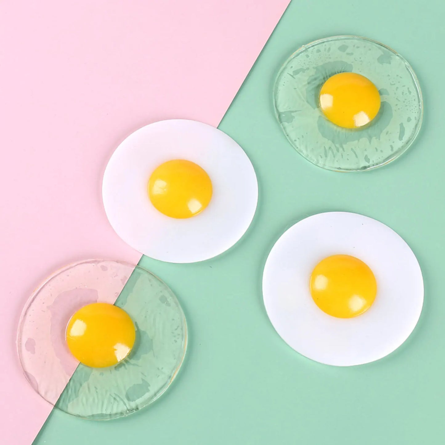 New Sticky TPR Rubber Eggs Squeeze Kitchen Food Toy Pretend Play Cooking Fried Egg Omelette Gags Joke Kids Relieve Stress Toys - Square Deal Me