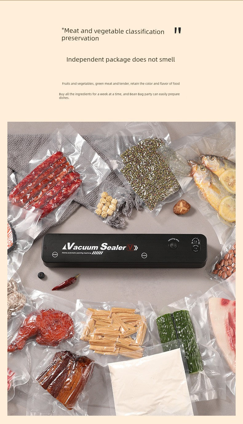 Vacuum Packaging Machine Small Household Sealing Machine Sealed Fresh-Keeping Vacuator Automatic Pressing Sealing Machine - Square Deal Me