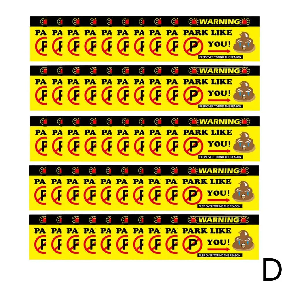 (Pack Of 50)Bad Parking Cards You Parked Like An Idiot Business Cards 3.54"x1.97" For Funny Parking Violation Prank Notice Gag - Square Deal Me