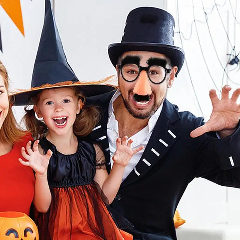 Big Nose Glasses With Eyebrows Mustache Silly Funny Photo Props Halloween Party Eyeglasses Novelty Prank For Performance Party - Square Deal Me