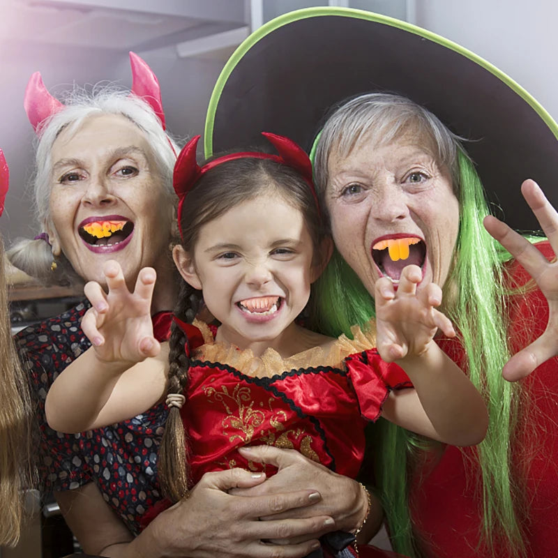 10pcs Funny Rubber False Tooth Dentures Fangs Rotten Fake Tooth Simulation Teeth Prank Toys Halloween Costume Cosplay Party Prop