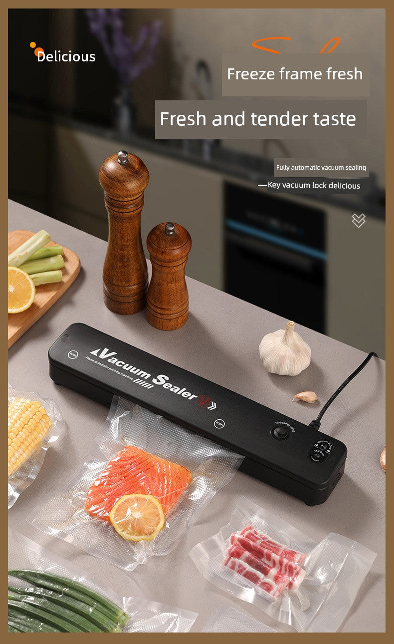 Vacuum Packaging Machine Small Household Sealing Machine Sealed Fresh-Keeping Vacuator Automatic Pressing Sealing Machine - Square Deal Me