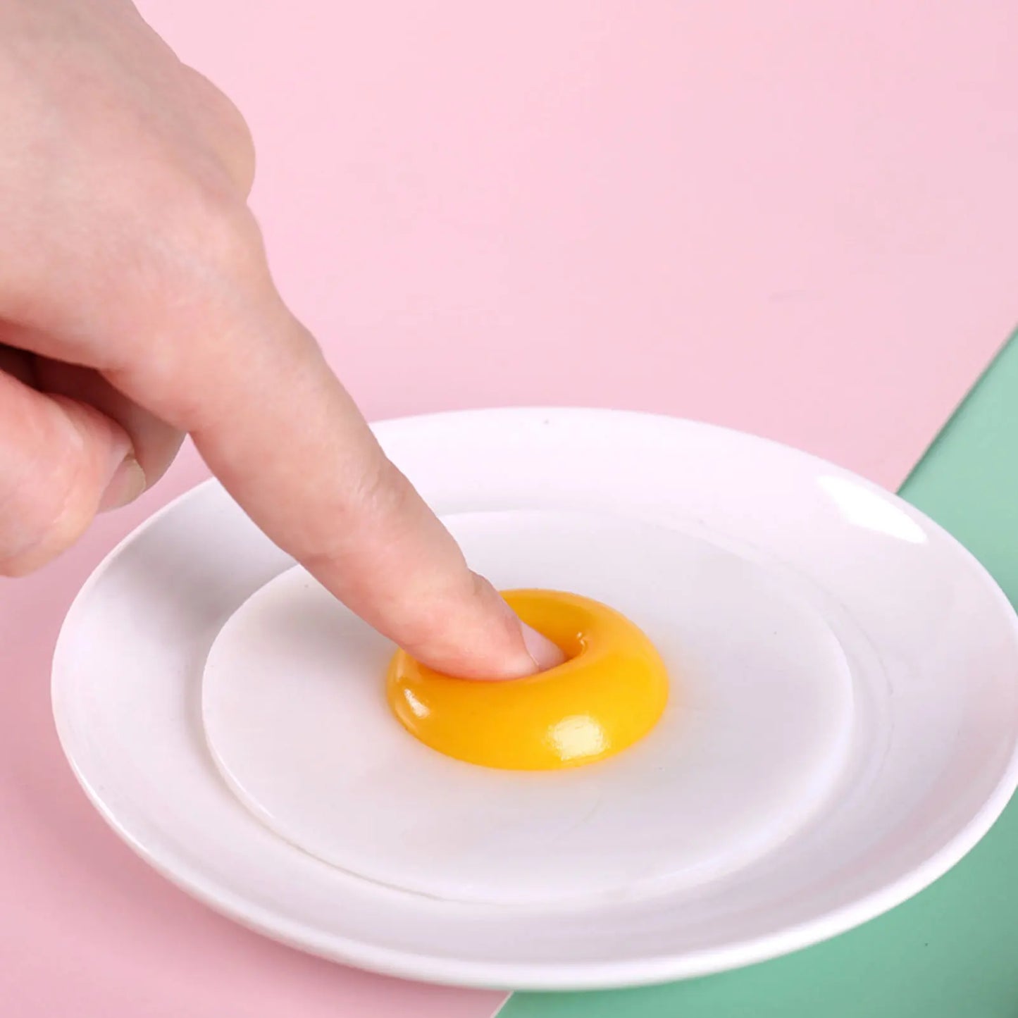 New Sticky TPR Rubber Eggs Squeeze Kitchen Food Toy Pretend Play Cooking Fried Egg Omelette Gags Joke Kids Relieve Stress Toys - Square Deal Me
