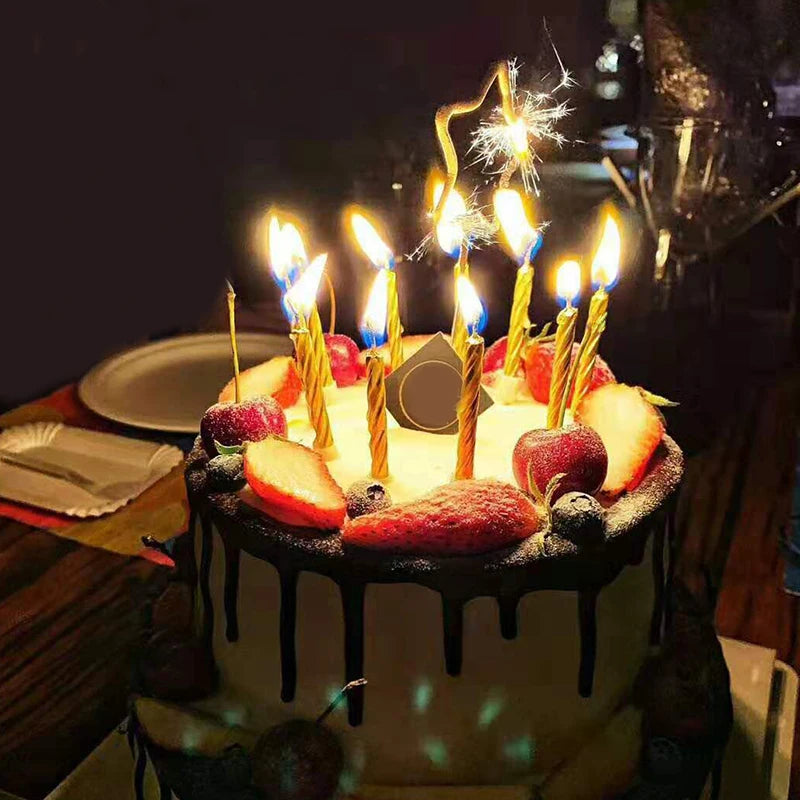 10Pcs Magic Relighting Birthday Candles Novelty Trick Candles For Birthday Party Fool's Day Christmas Celebration Prank Candles - Square Deal Me