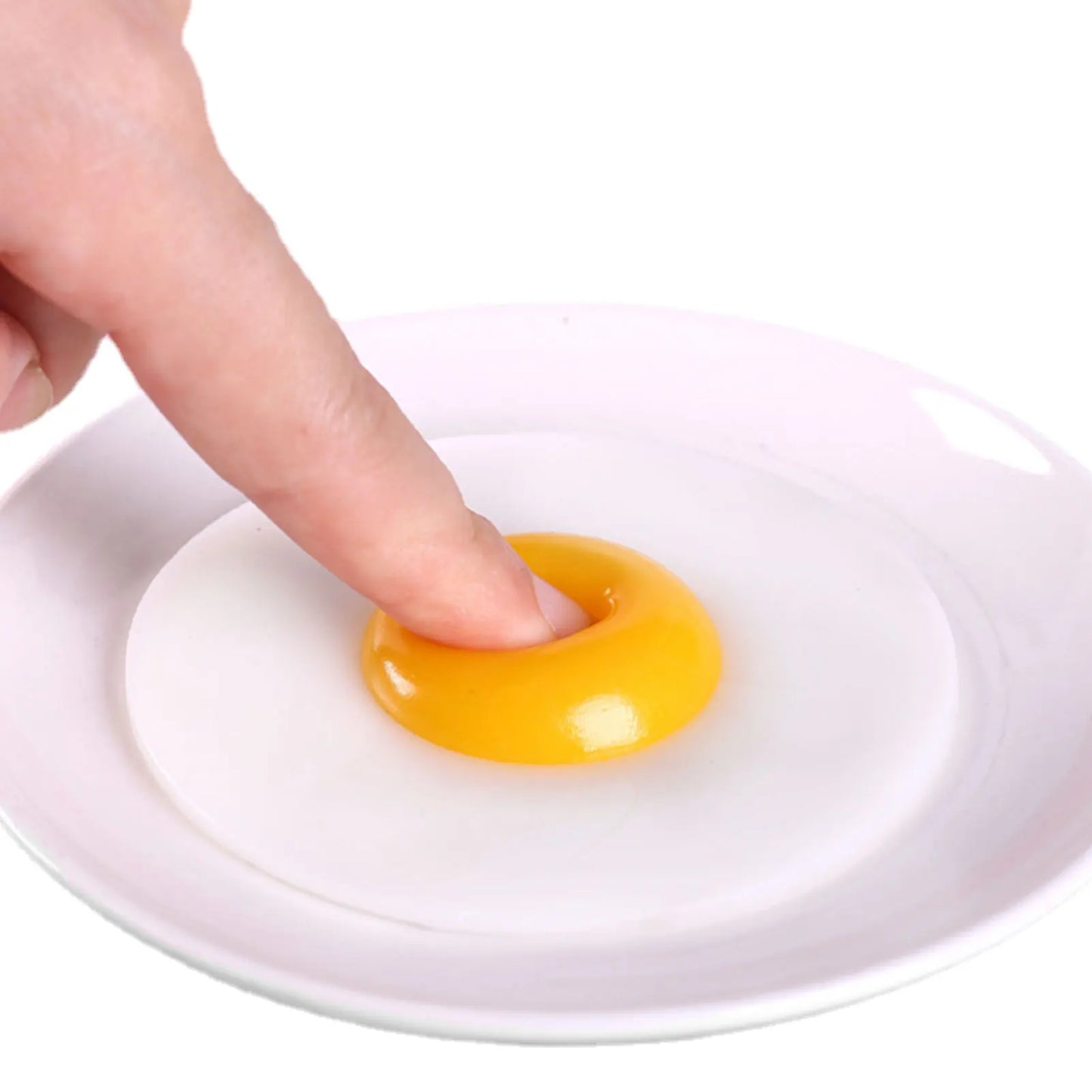 New Sticky TPR Rubber Eggs Squeeze Kitchen Food Toy Pretend Play Cooking Fried Egg Omelette Gags Joke Kids Relieve Stress Toys - Square Deal Me