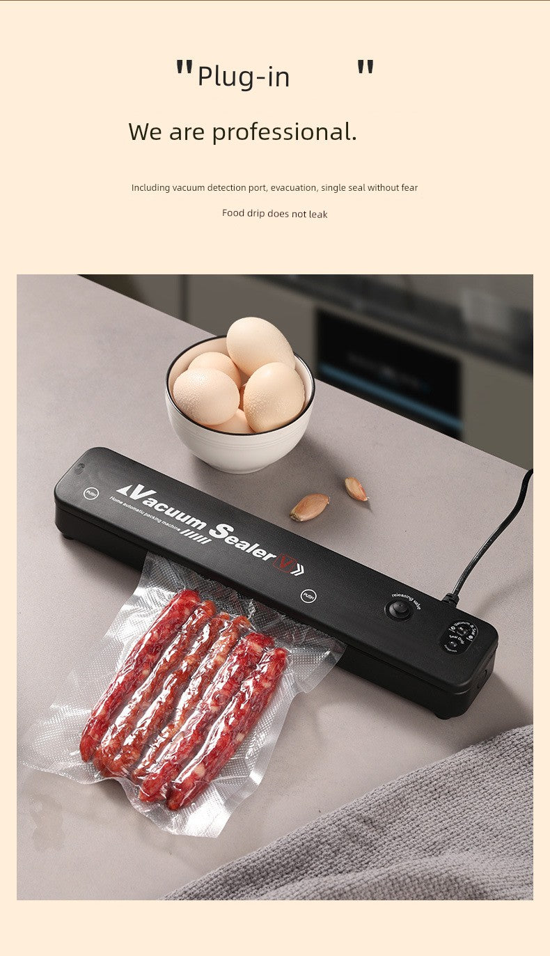 Vacuum Packaging Machine Small Household Sealing Machine Sealed Fresh-Keeping Vacuator Automatic Pressing Sealing Machine - Square Deal Me