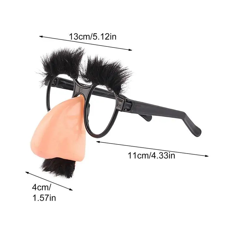 Big Nose Glasses With Eyebrows Mustache Silly Funny Photo Props Halloween Party Eyeglasses Novelty Prank For Performance Party - Square Deal Me