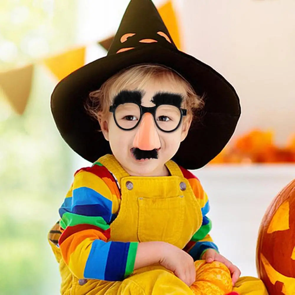 Big Nose Glasses With Eyebrows Mustache Silly Funny Photo Props Halloween Party Eyeglasses Novelty Prank For Performance Party - Square Deal Me