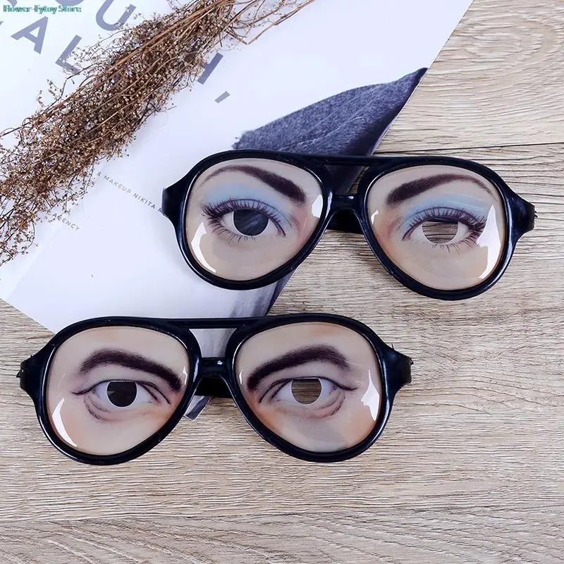 1Pc Pop Out Eye Drop Eyeball Prank Glasses Horror Scary Party Gags Practical Jokes Funny Toy - Square Deal Me