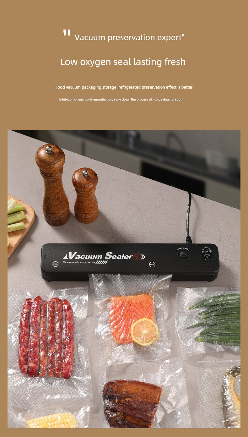 Vacuum Packaging Machine Small Household Sealing Machine Sealed Fresh-Keeping Vacuator Automatic Pressing Sealing Machine - Square Deal Me