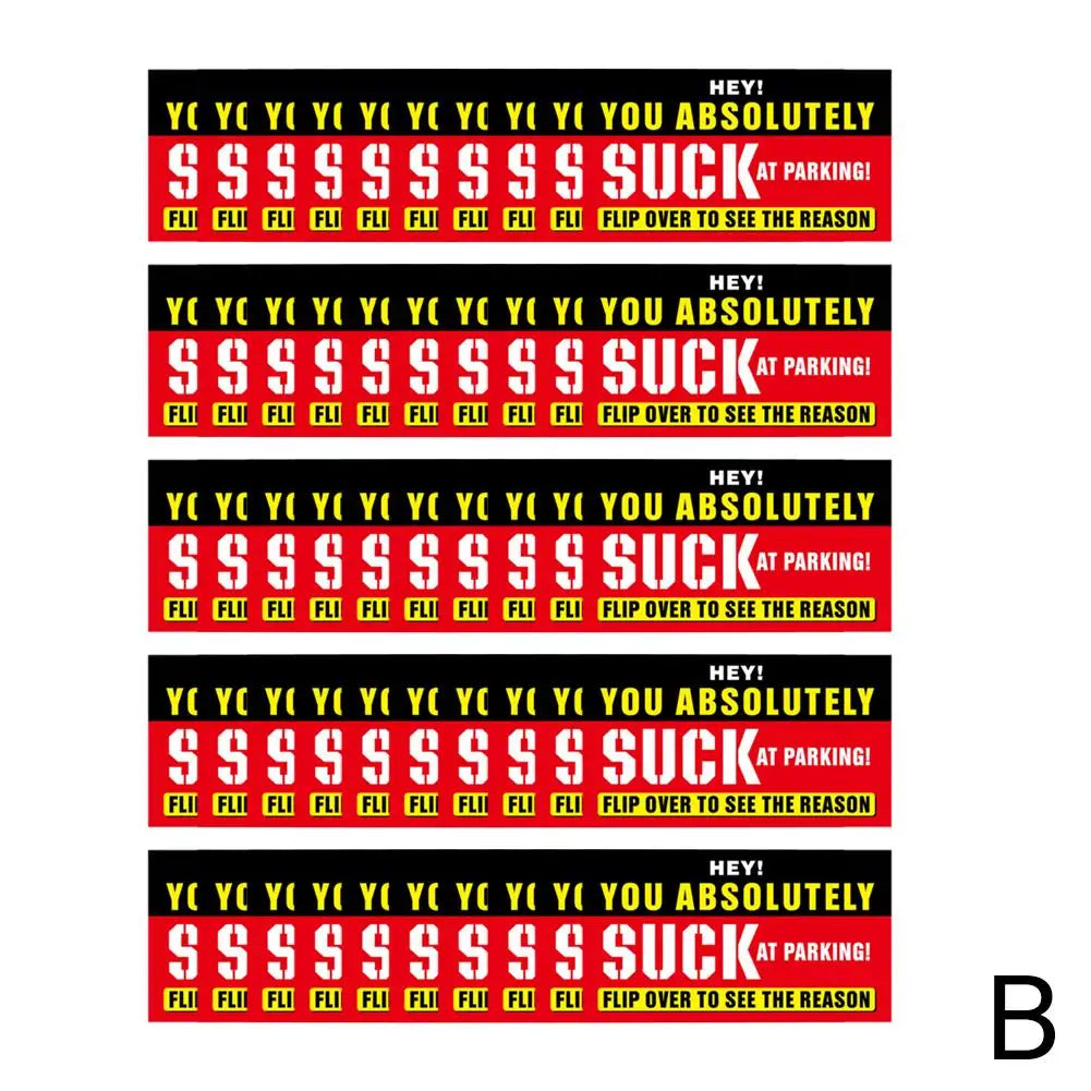(Pack Of 50)Bad Parking Cards You Parked Like An Idiot Business Cards 3.54"x1.97" For Funny Parking Violation Prank Notice Gag - Square Deal Me