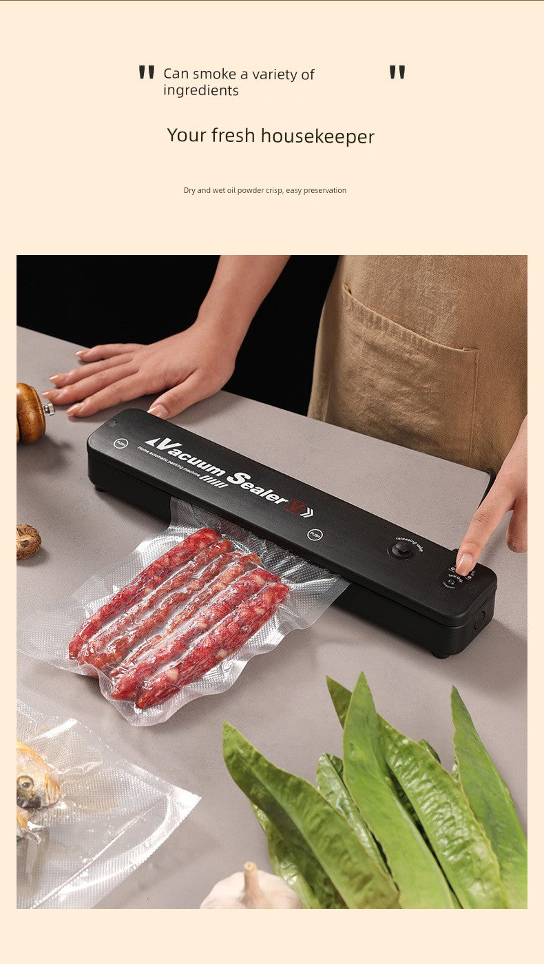Vacuum Packaging Machine Small Household Sealing Machine Sealed Fresh-Keeping Vacuator Automatic Pressing Sealing Machine - Square Deal Me