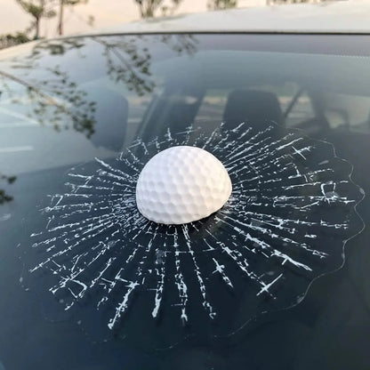 3D Simulation Golf/Baseball Break Glass Car Window Sticker Prank Tricky Creative Funny Auto Car Styling Ball Hits Cars Body - Square Deal Me
