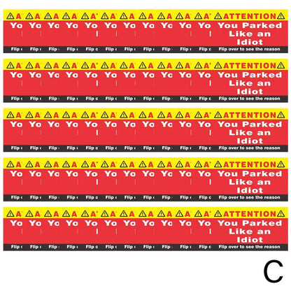 (Pack Of 50)Bad Parking Cards You Parked Like An Idiot Business Cards 3.54"x1.97" For Funny Parking Violation Prank Notice Gag - Square Deal Me