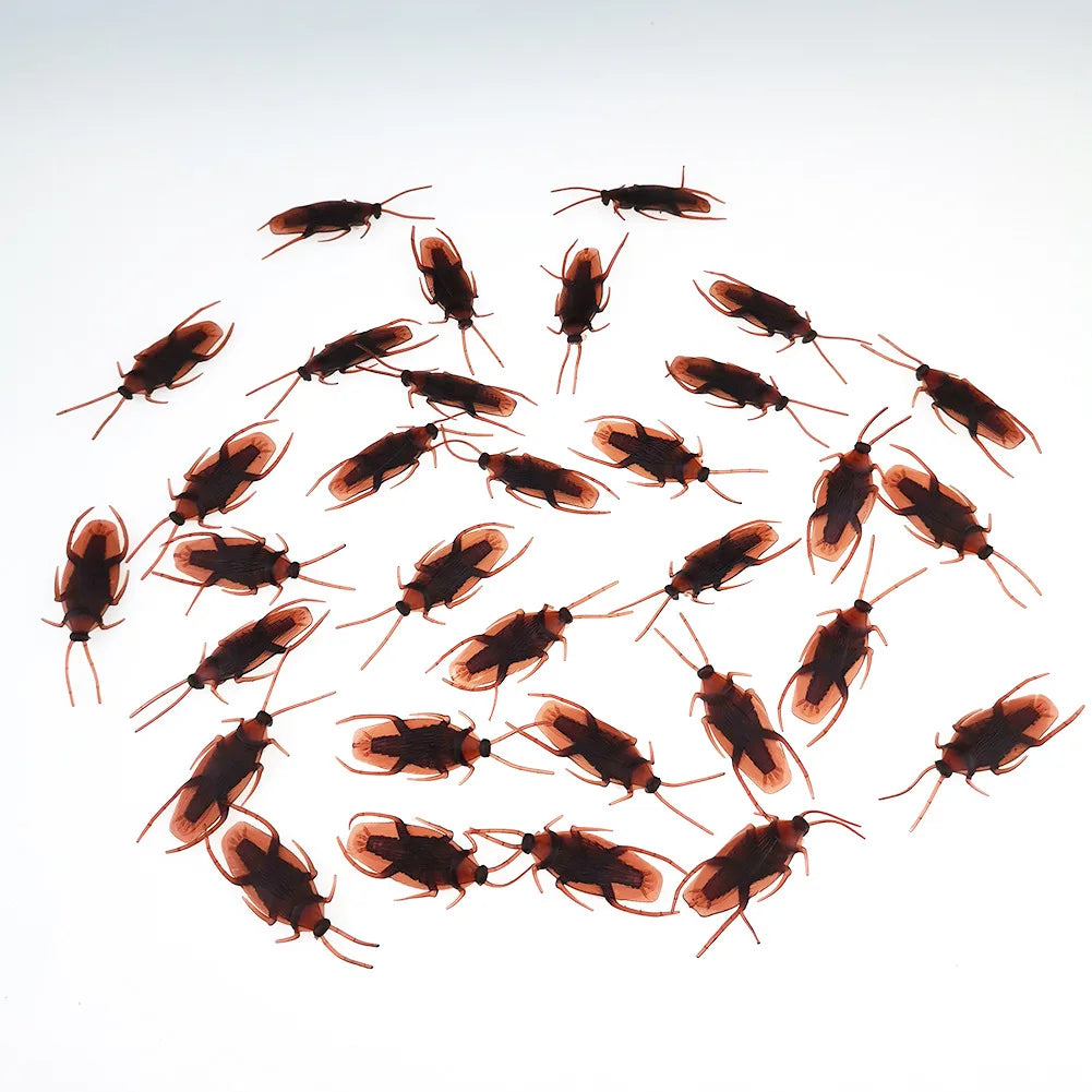 5-50Pcs Funny Cockroaches Joke Decoration Props Rubber Toy Gags Practical Jokes Toys Horrifying Simulation Plastic Centipede - Square Deal Me