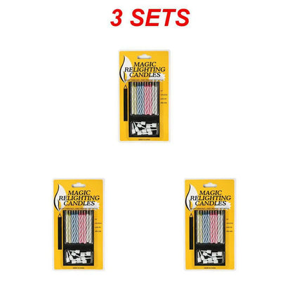 10Pcs Magic Relighting Birthday Candles Novelty Trick Candles For Birthday Party Fool's Day Christmas Celebration Prank Candles - Square Deal Me