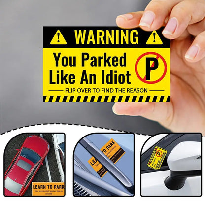 (Pack Of 50)Bad Parking Cards You Parked Like An Idiot Business Cards 3.54"x1.97" For Funny Parking Violation Prank Notice Gag - Square Deal Me