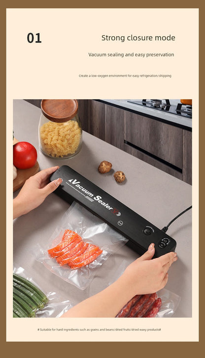 Vacuum Packaging Machine Small Household Sealing Machine Sealed Fresh-Keeping Vacuator Automatic Pressing Sealing Machine - Square Deal Me