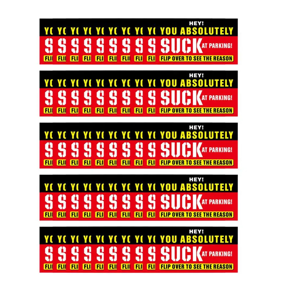 (Pack Of 50)Bad Parking Cards You Parked Like An Idiot Business Cards 3.54"x1.97" For Funny Parking Violation Prank Notice Gag - Square Deal Me