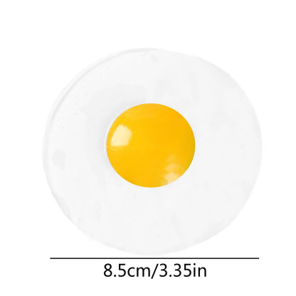New Sticky TPR Rubber Eggs Squeeze Kitchen Food Toy Pretend Play Cooking Fried Egg Omelette Gags Joke Kids Relieve Stress Toys - Square Deal Me