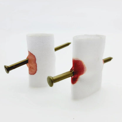 1PCS Fool Toys Blood Prank Magic Prop Joke Fake Nail Through Finger Magic Funny Gadgets Magic Trick toys - Square Deal Me