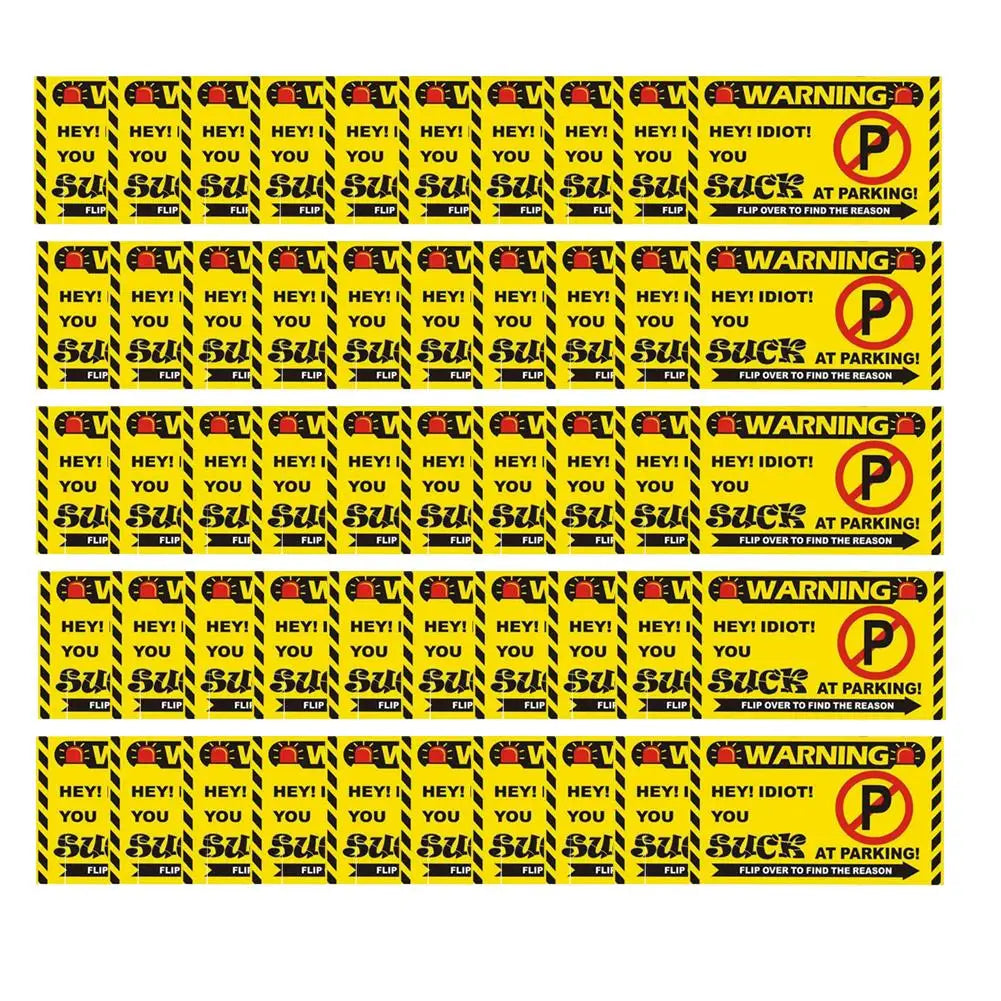(Pack Of 50)Bad Parking Cards You Parked Like An Idiot Business Cards 3.54"x1.97" For Funny Parking Violation Prank Notice Gag - Square Deal Me