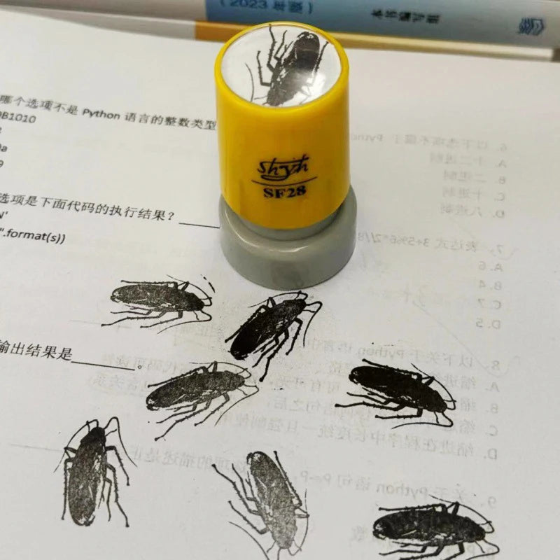 1Pcs New Creative Spoof Prank Cockroach Stamp Toys Funny Cartoon Children Wacky Bugs Seal Toy Kids Fun Holiday Gift For Friends - Square Deal Me