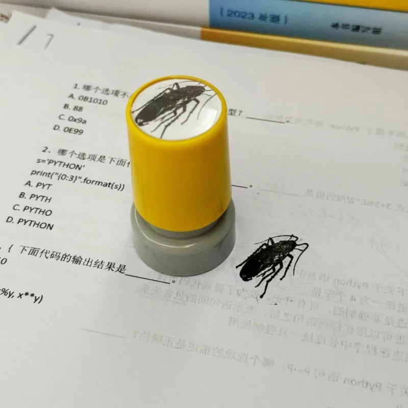 1Pcs New Creative Spoof Prank Cockroach Stamp Toys Funny Cartoon Children Wacky Bugs Seal Toy Kids Fun Holiday Gift For Friends - Square Deal Me