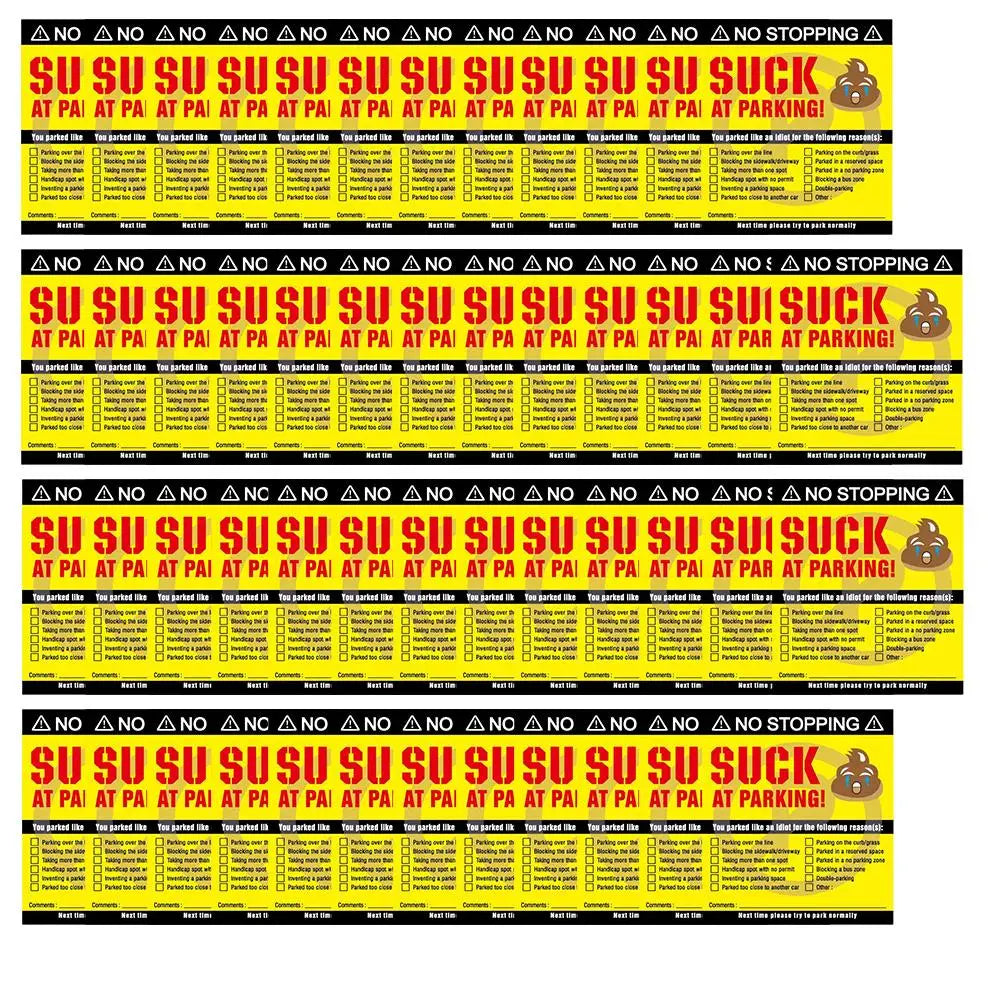 (Pack Of 50)Bad Parking Cards You Parked Like An Idiot Business Cards 3.54"x1.97" For Funny Parking Violation Prank Notice Gag - Square Deal Me
