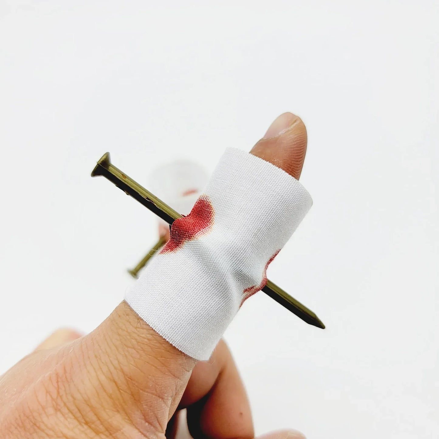 1PCS Fool Toys Blood Prank Magic Prop Joke Fake Nail Through Finger Magic Funny Gadgets Magic Trick toys - Square Deal Me