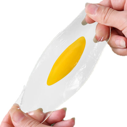 New Sticky TPR Rubber Eggs Squeeze Kitchen Food Toy Pretend Play Cooking Fried Egg Omelette Gags Joke Kids Relieve Stress Toys - Square Deal Me