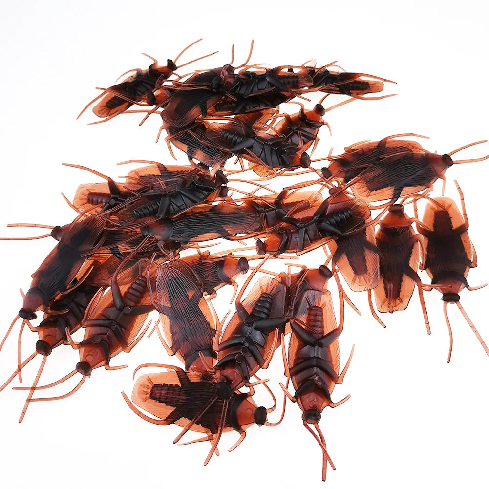 5-50Pcs Funny Cockroaches Joke Decoration Props Rubber Toy Gags Practical Jokes Toys Horrifying Simulation Plastic Centipede - Square Deal Me