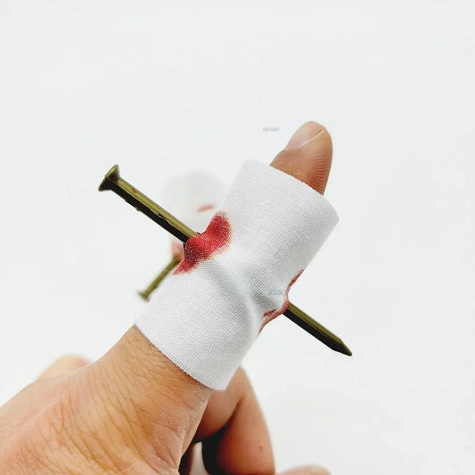 1PCS Fool Toys Blood Prank Magic Prop Joke Fake Nail Through Finger Magic Funny Gadgets Magic Trick toys - Square Deal Me