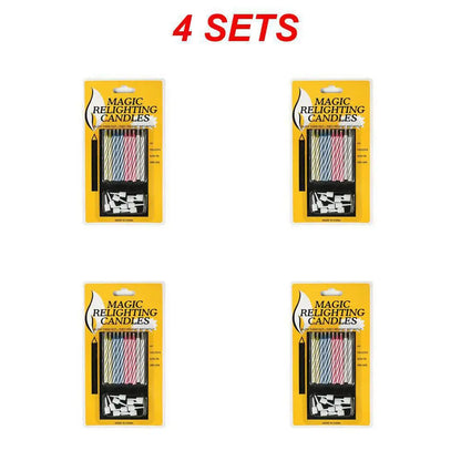 10Pcs Magic Relighting Birthday Candles Novelty Trick Candles For Birthday Party Fool's Day Christmas Celebration Prank Candles - Square Deal Me
