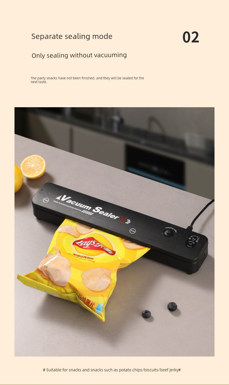 Vacuum Packaging Machine Small Household Sealing Machine Sealed Fresh-Keeping Vacuator Automatic Pressing Sealing Machine - Square Deal Me