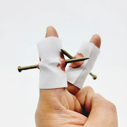 1PCS Fool Toys Blood Prank Magic Prop Joke Fake Nail Through Finger Magic Funny Gadgets Magic Trick toys - Square Deal Me