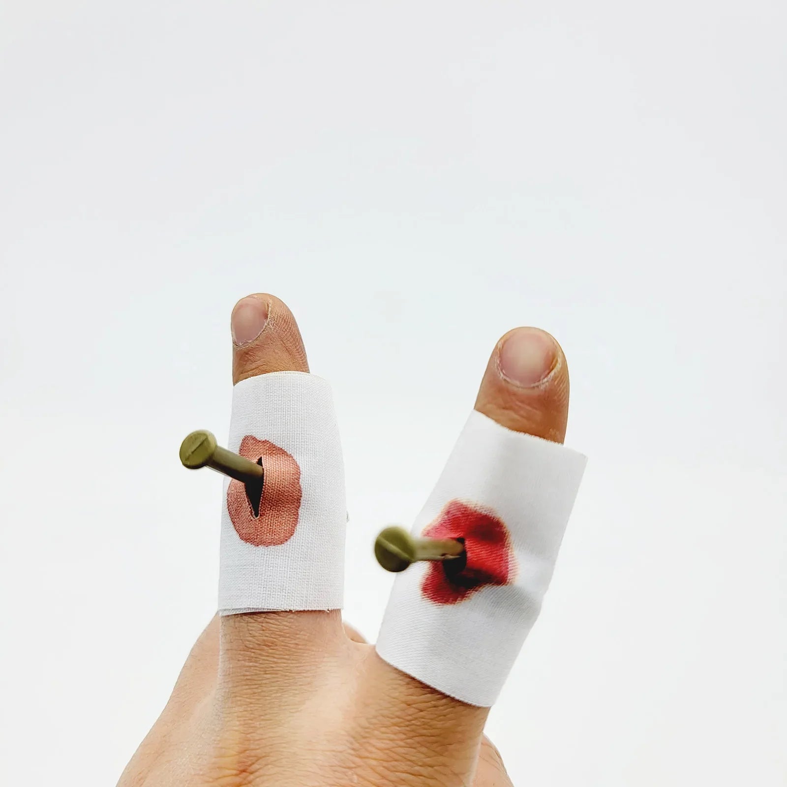 1PCS Fool Toys Blood Prank Magic Prop Joke Fake Nail Through Finger Magic Funny Gadgets Magic Trick toys - Square Deal Me