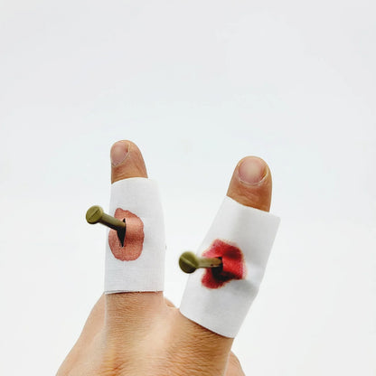 1PCS Fool Toys Blood Prank Magic Prop Joke Fake Nail Through Finger Magic Funny Gadgets Magic Trick toys - Square Deal Me