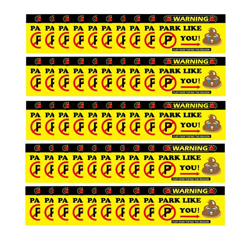 (Pack Of 50)Bad Parking Cards You Parked Like An Idiot Business Cards 3.54"x1.97" For Funny Parking Violation Prank Notice Gag - Square Deal Me