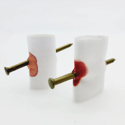 1PCS Fool Toys Blood Prank Magic Prop Joke Fake Nail Through Finger Magic Funny Gadgets Magic Trick toys - Square Deal Me