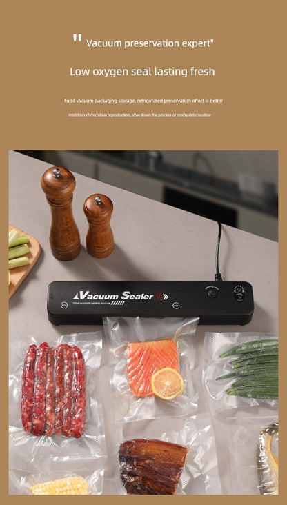 Vacuum Packaging Machine Small Household Sealing Machine Sealed Fresh-Keeping Vacuator Automatic Pressing Sealing Machine - Square Deal Me