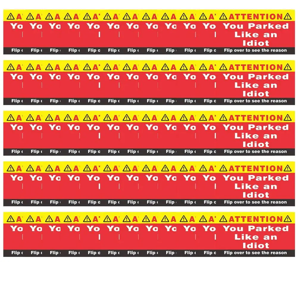(Pack Of 50)Bad Parking Cards You Parked Like An Idiot Business Cards 3.54"x1.97" For Funny Parking Violation Prank Notice Gag - Square Deal Me