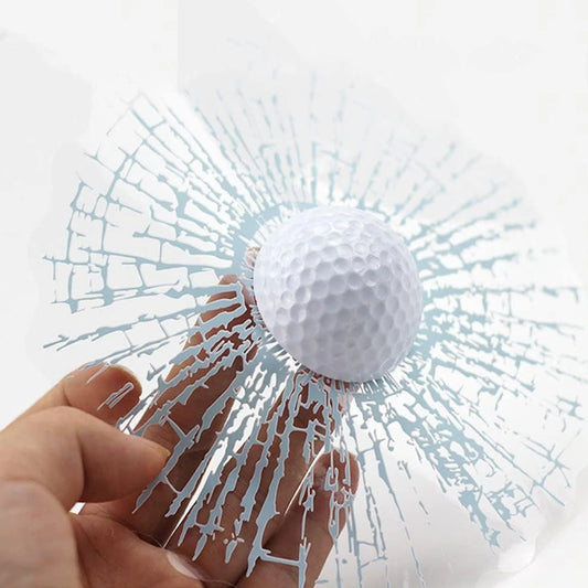 3D Simulation Golf/Baseball Break Glass Car Window Sticker Prank Tricky Creative Funny Auto Car Styling Ball Hits Cars Body - Square Deal Me