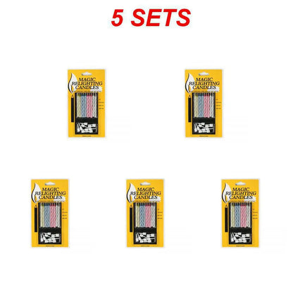 10Pcs Magic Relighting Birthday Candles Novelty Trick Candles For Birthday Party Fool's Day Christmas Celebration Prank Candles - Square Deal Me
